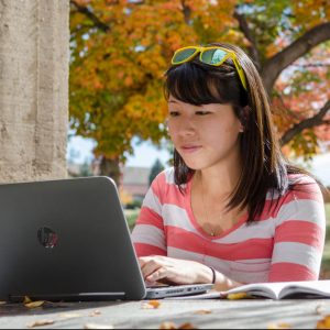 Student working at computer