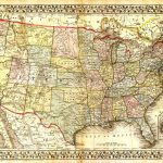 Old, tan map of the United States that shows all 50 states.