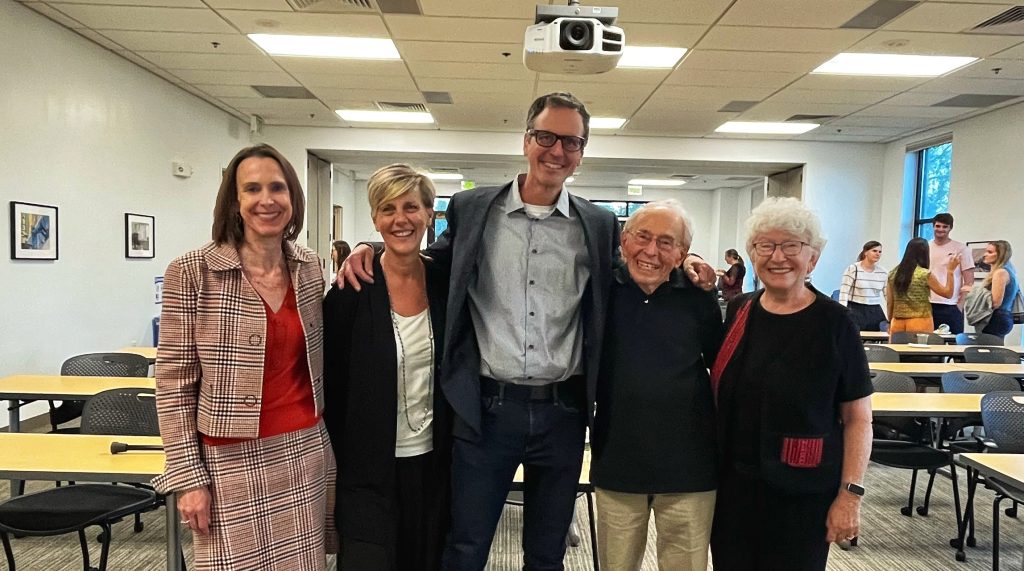 From right to left: Kate Cagney, Lori Hunter, Jason Boardman, Richard Jessor and Jane Menken.